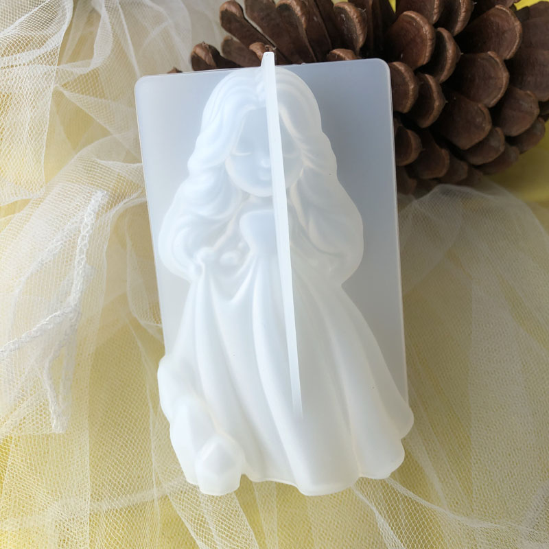 Soap Making Formula - 3D かわいいプリンセスシリコーンキャンドルモールド天使の女の子石鹸樹脂石膏作る型 DIY 人間チョコレートベーキングツール家の装飾のギフト