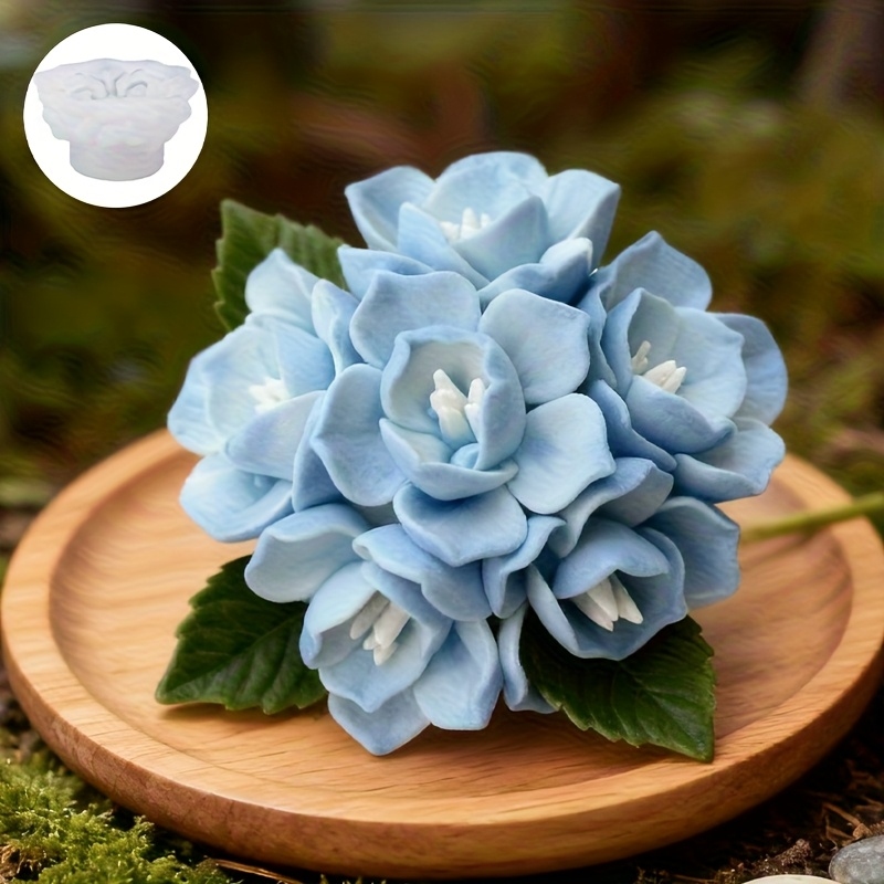 Soap Making Formula - 1つのアジサイの花型シリコンモールド、キャンドル、石鹸、樹脂工芸品の作成に適しており、春の装飾、バレンタインデーなどにも適しています。