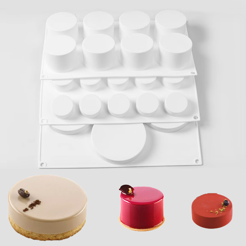 Soap Making Formula - 円筒形フレンチムースケーキ型シリコーンチョコレート型食品グレードのキッチンベーキングツール石鹸型デザート作成ツール