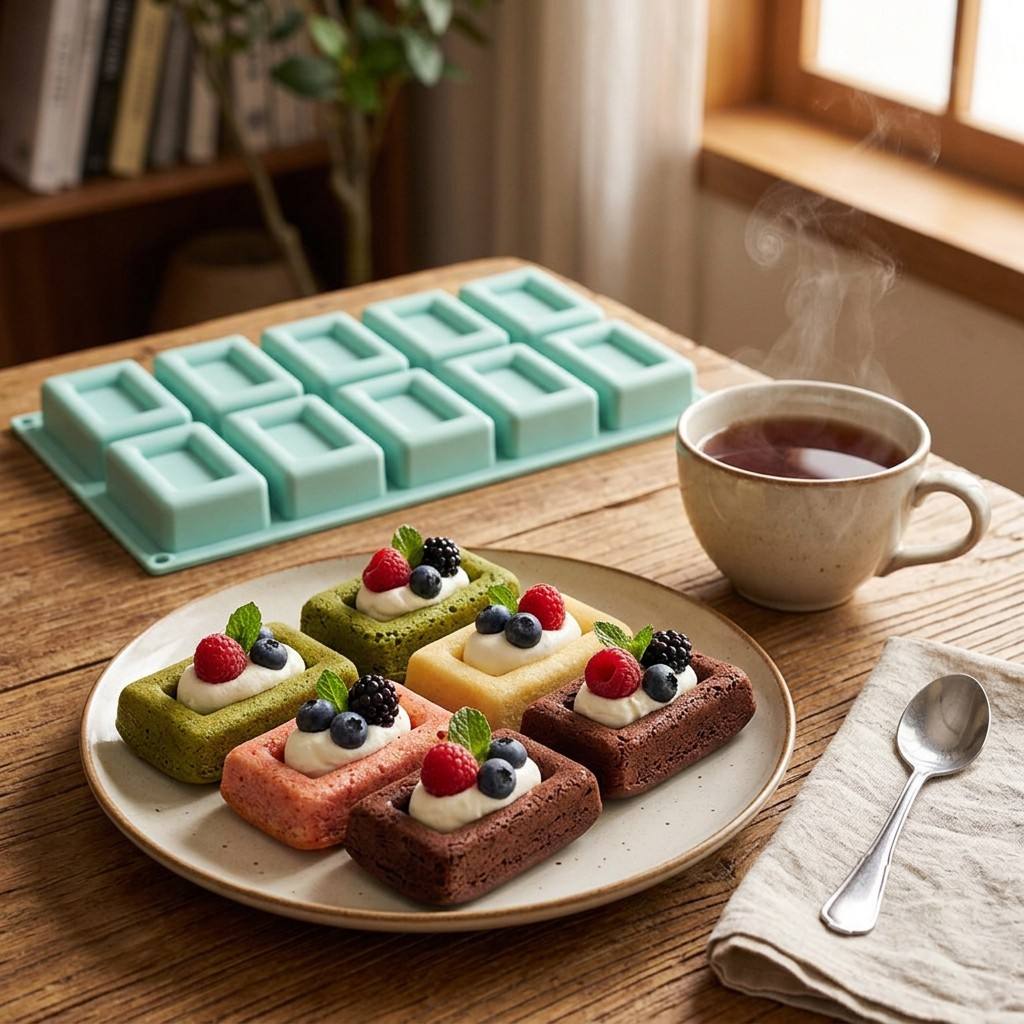 ノンスティック10穴長方形シリコン製ベーキングモールド、フレ - Soap Making Formula のレビューと価格