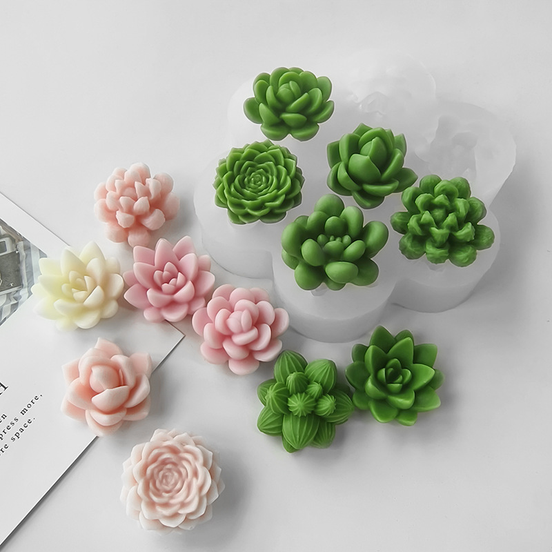 7 in 1 多肉植物サボテンシリコンモールド、DIY手作り - Soap Making Formula のレビューと価格
