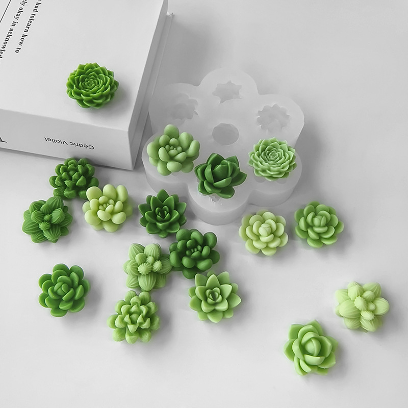 7 in 1 多肉植物サボテンシリコンモールド、DIY手作り - Soap Making Formula のレビューと価格