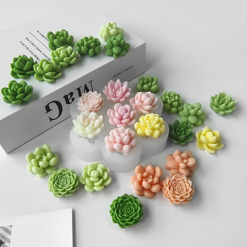 7 in 1 多肉植物サボテンシリコンモールド、DIY手作り - Soap Making Formula のレビューと価格